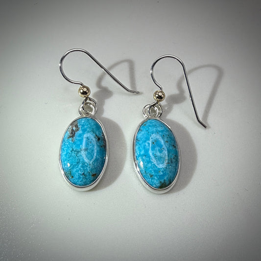 Kingman Turquoise Sterling Silver Earrings