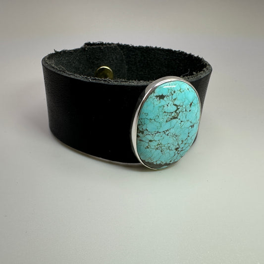 Number 8 mine Turquoise Leather Bracelet