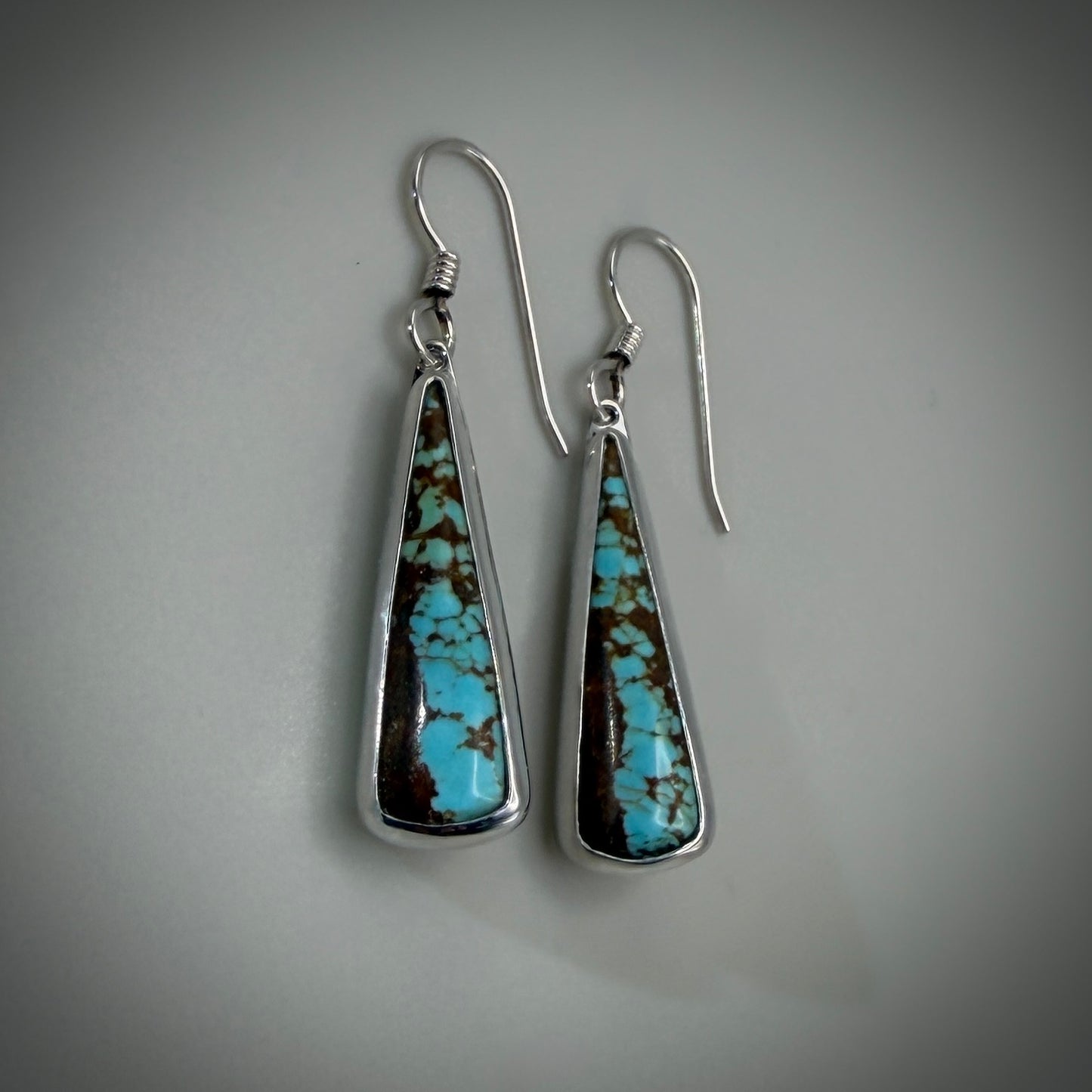 Number 8 Mine (NV) Turquoise Sterling Silver Earrings