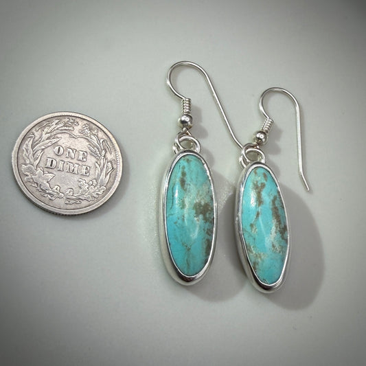 Number 8 Mine (NV) Turquoise Sterling Silver Earrings
