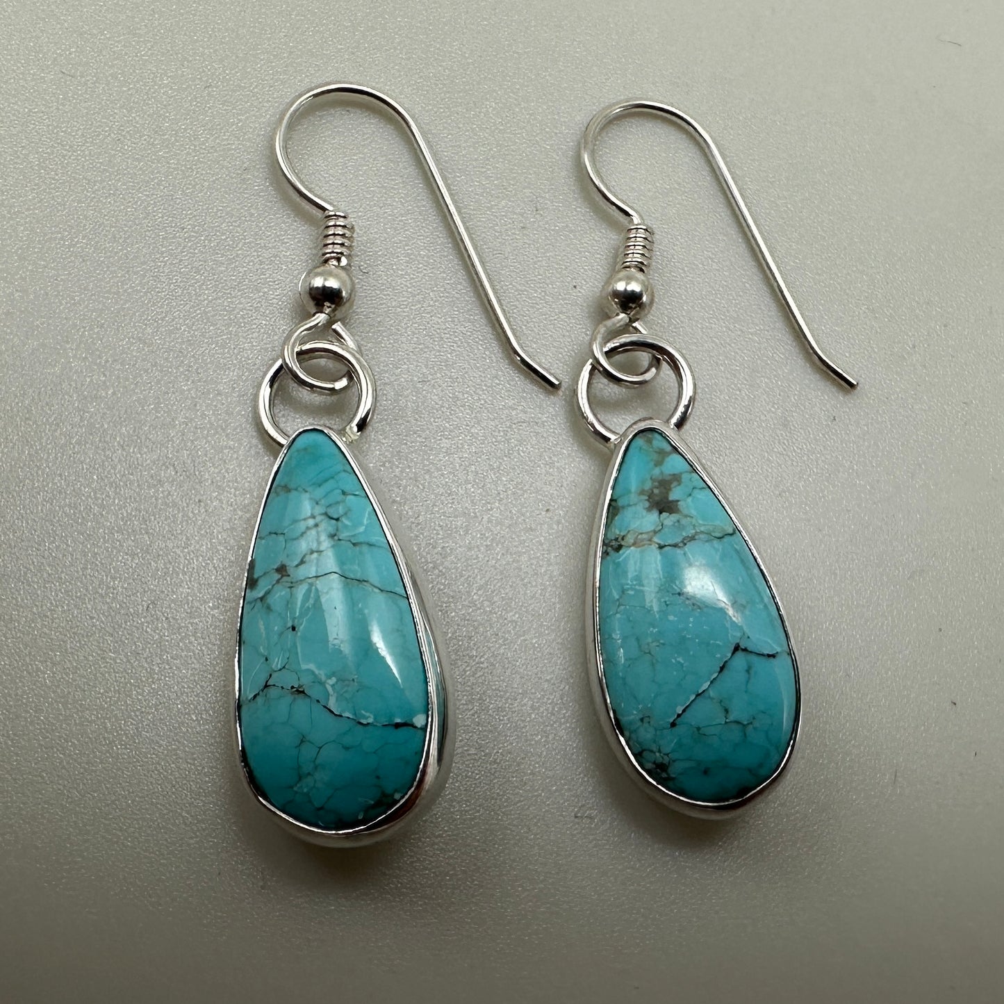 Number 8 Mine (NV) Turquoise Sterling Silver Earrings