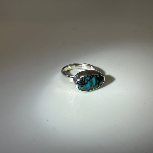 Rising Phoenix Turquoise in Sterling Silver size 6 band