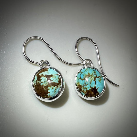 Number 8 Mine (NV) Turquoise Sterling Silver Earrings