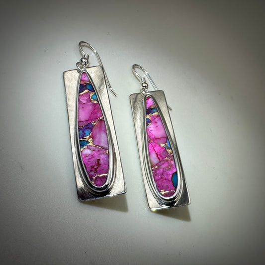 Purple Dahlia Sterling Silver Earrings