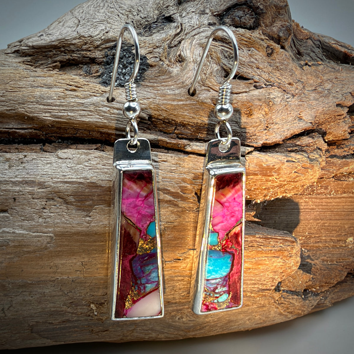 Purple Dahlia Sterling Silver Earrings
