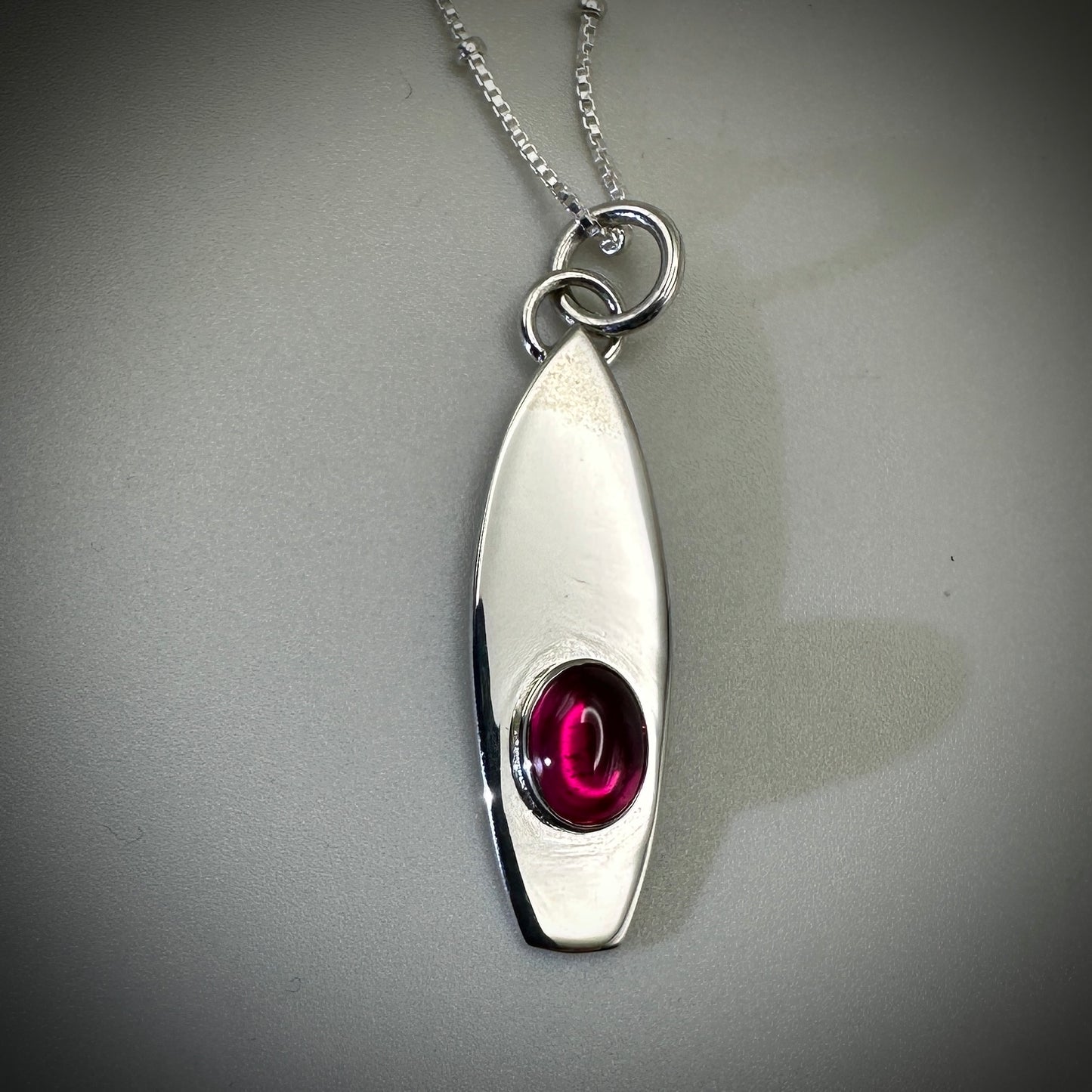 Ruby Surfboard Sterling Silver necklace