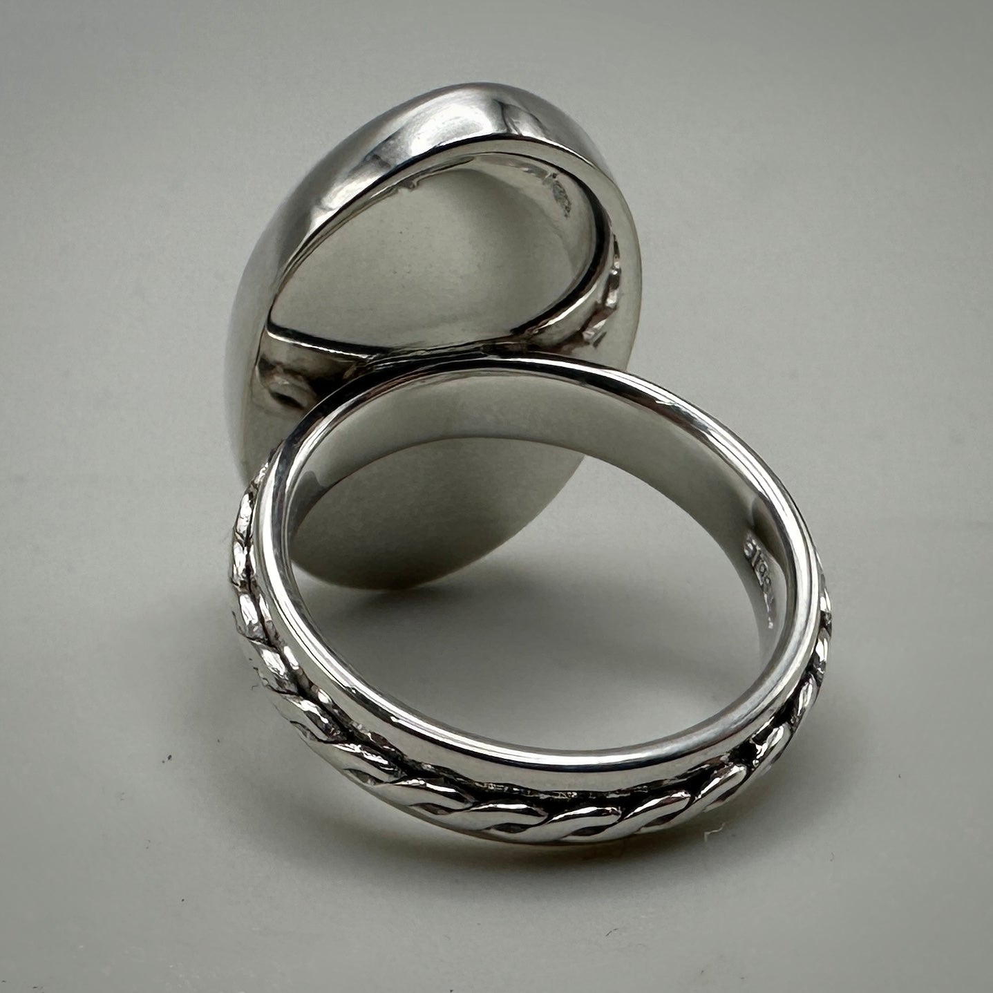 #8 Mine Turquoise in Sterling Silver size 7.5 band