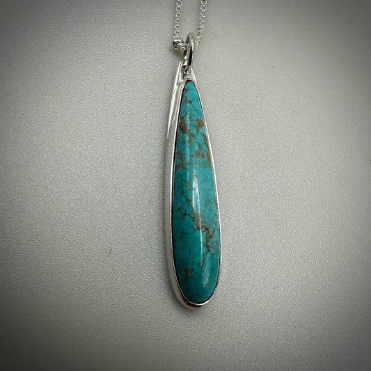 Petite Number 8 Mine Turquoise Sterling Silver Necklace