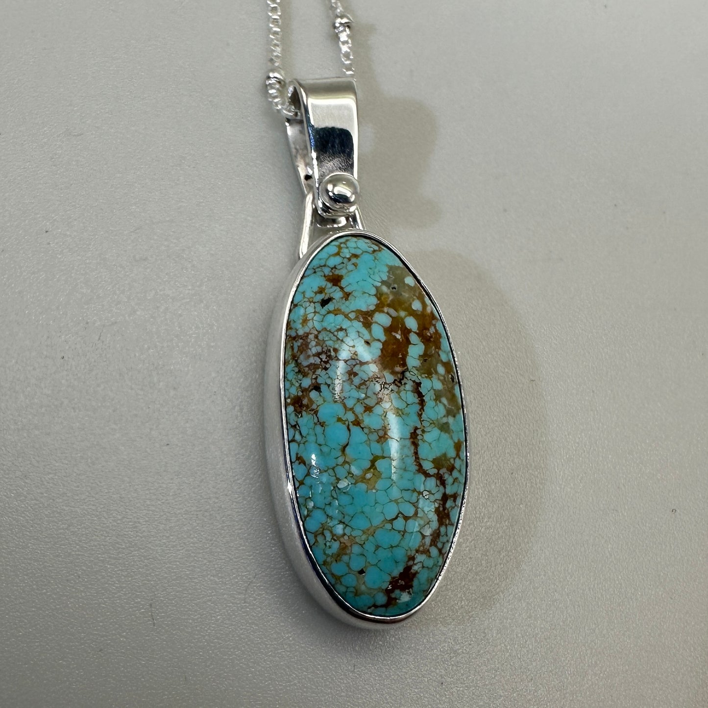 Number 8 Mine Turquoise Sterling Silver Necklace