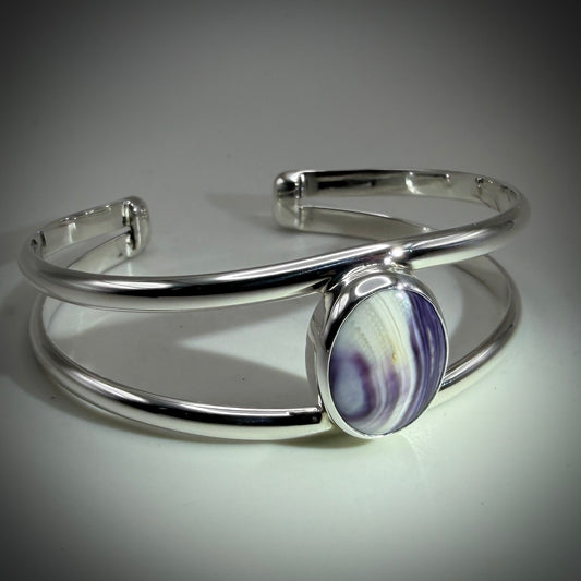 Wampum Shell Sterling Silver Cuff Bracelet