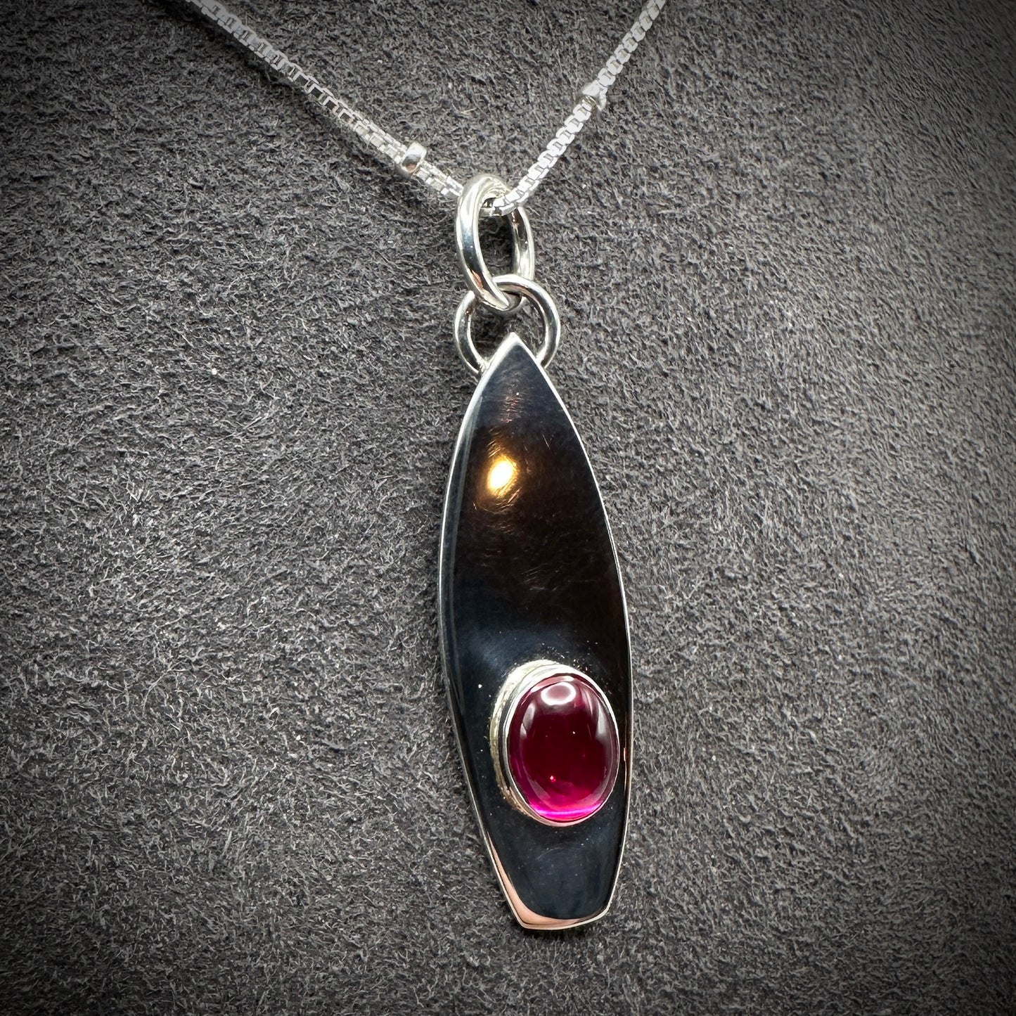 Ruby Surfboard Sterling Silver necklace