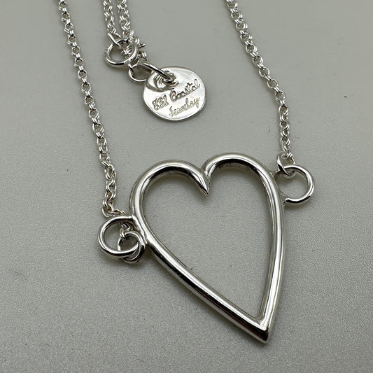 Sterling Silver Heart Necklace 18”