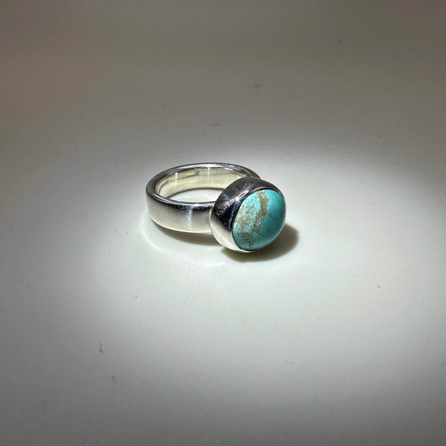 #8 Mine Turquoise in Sterling Silver size 6.5 band