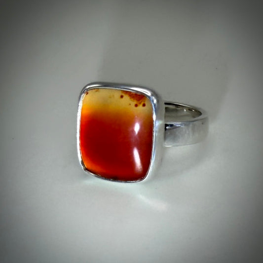 Montana Agate Sterling Silver Ring size 6 band