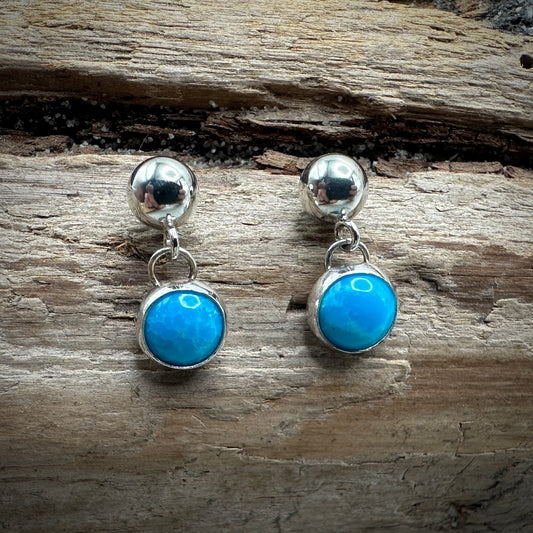 Kingman Turquoise Sterling Silver Stud Earrings