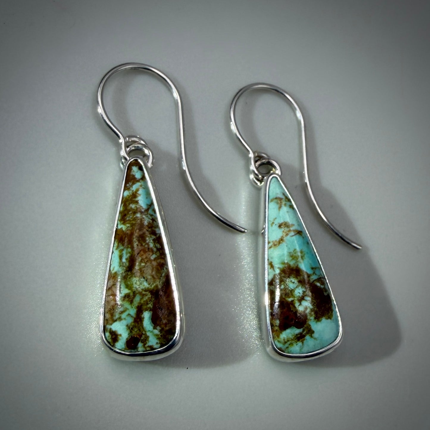 Number 8 Mine (NV) Turquoise Sterling Silver Earrings