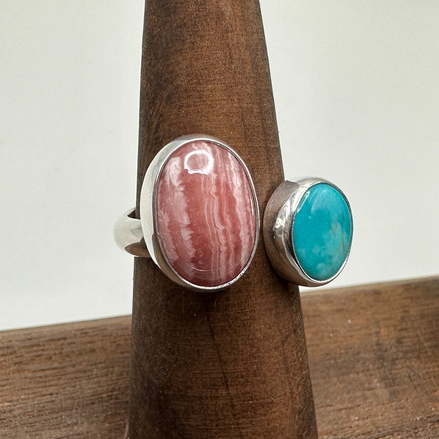 Double Stone Sterling Silver size 7 adjustable band