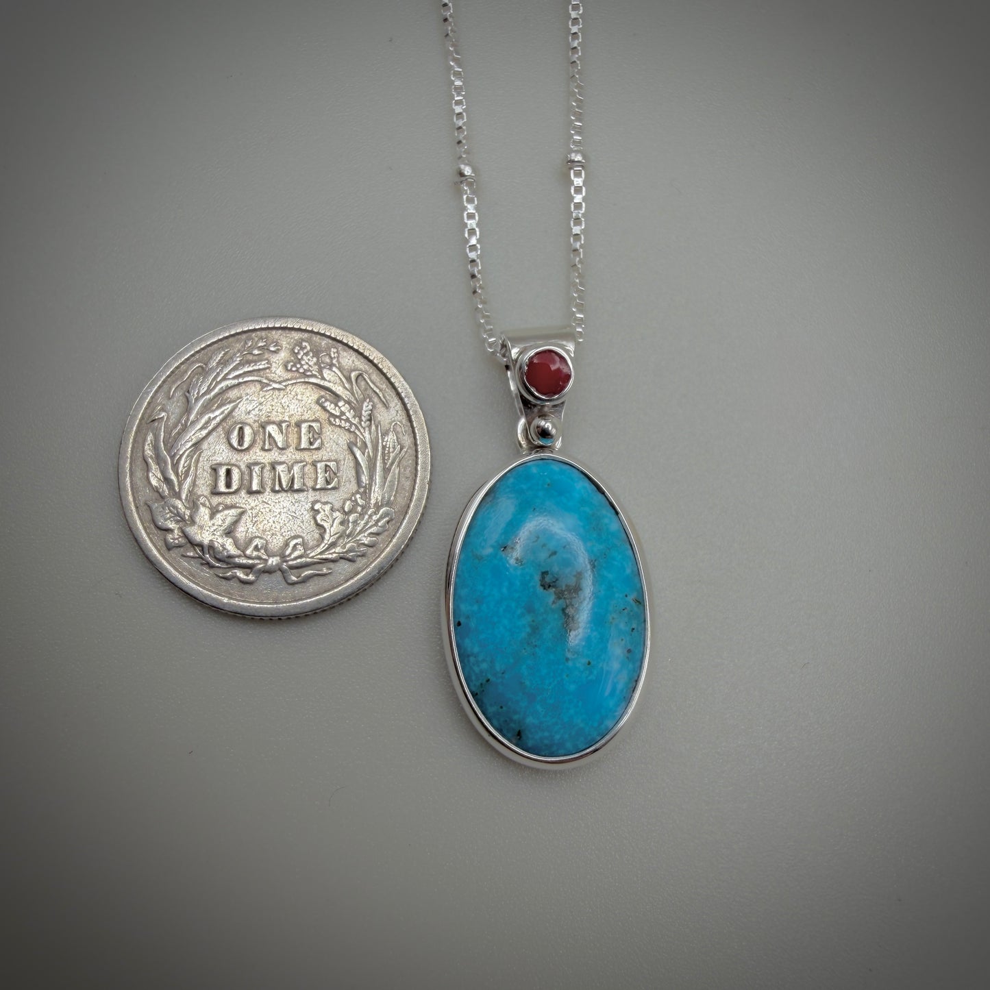 Kingman Turquoise Sterling Silver Necklace