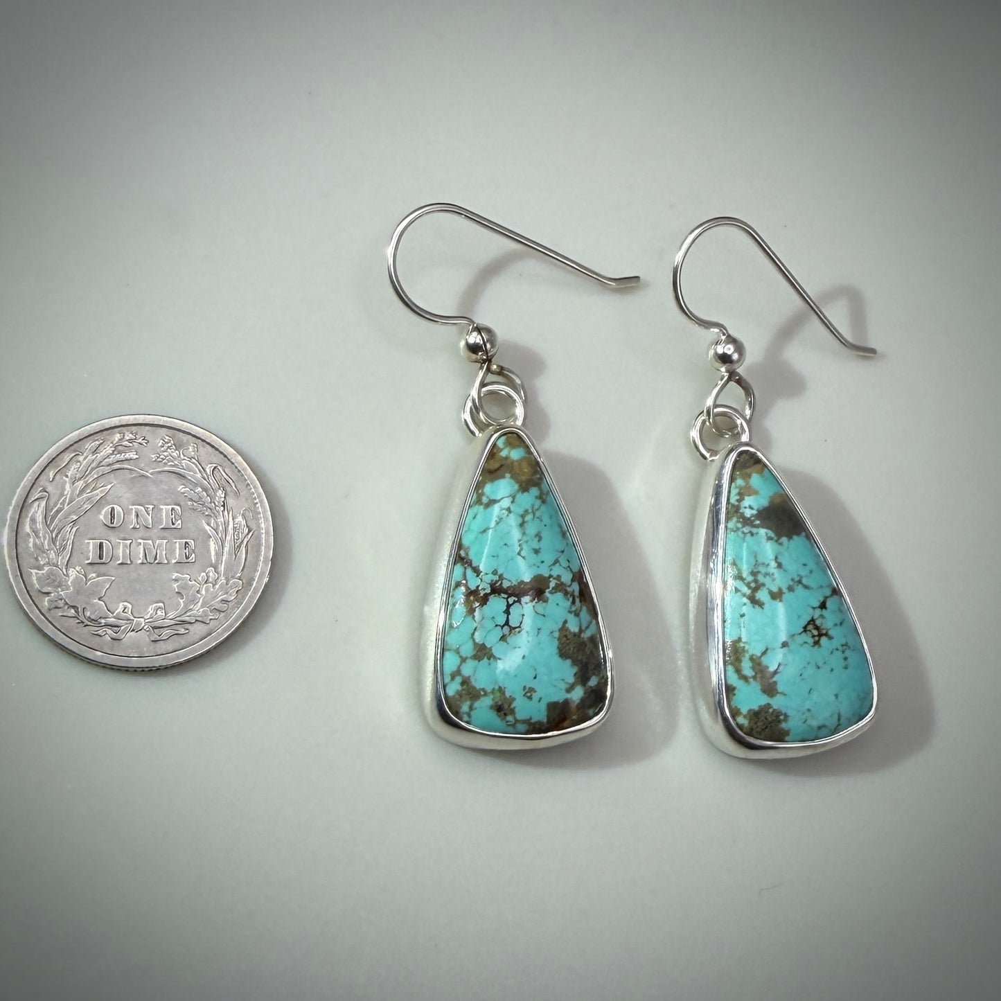 Number 8 Mine (NV) Turquoise Sterling Silver Earrings