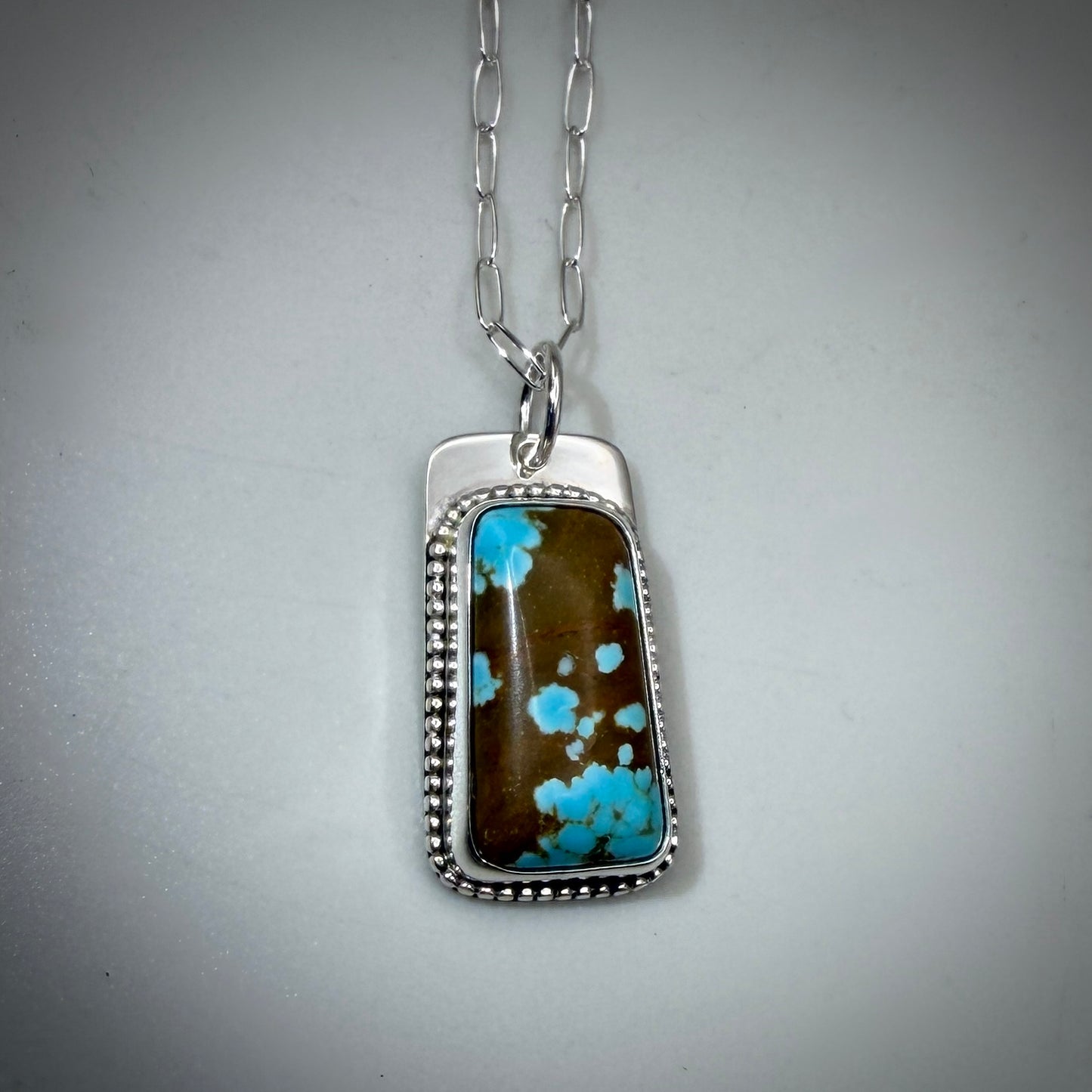 Number 8 Mine Turquoise Sterling Silver Necklace