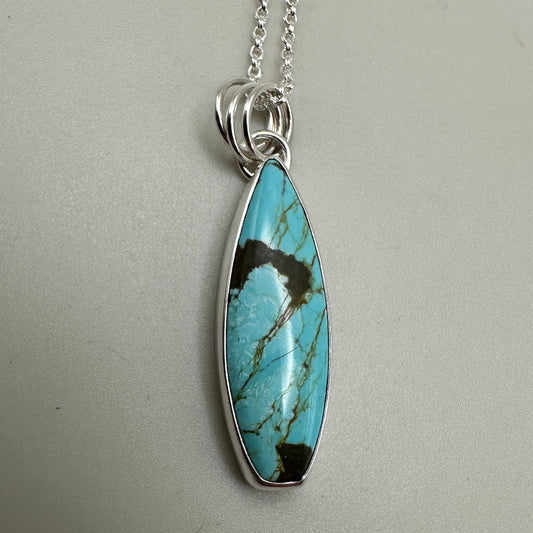 Number 8 Mine Turquoise Sterling Silver Necklace