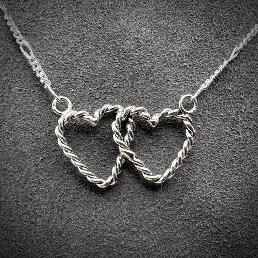 Petite Double Heart Sterling Necklace