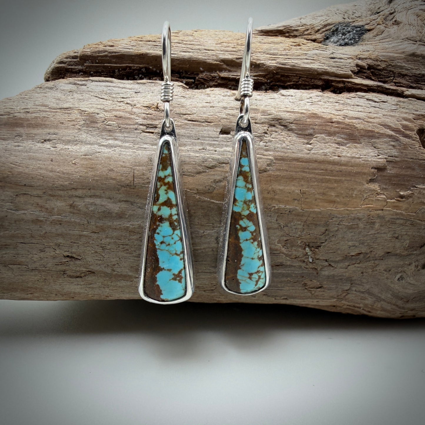 Number 8 Mine (NV) Turquoise Sterling Silver Earrings