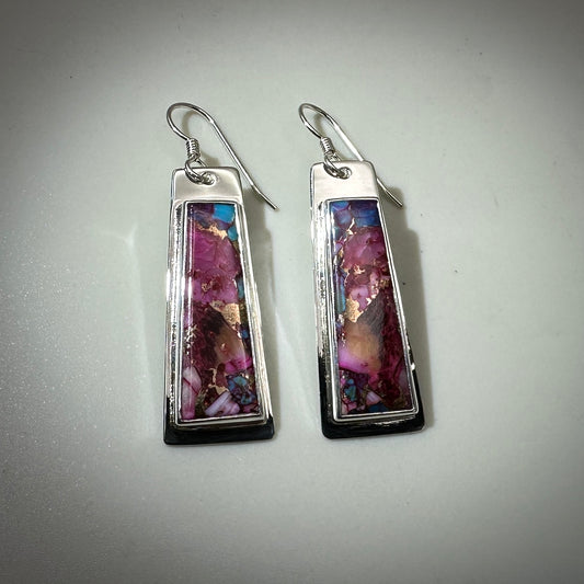 Purple Dahlia Sterling Silver Earrings