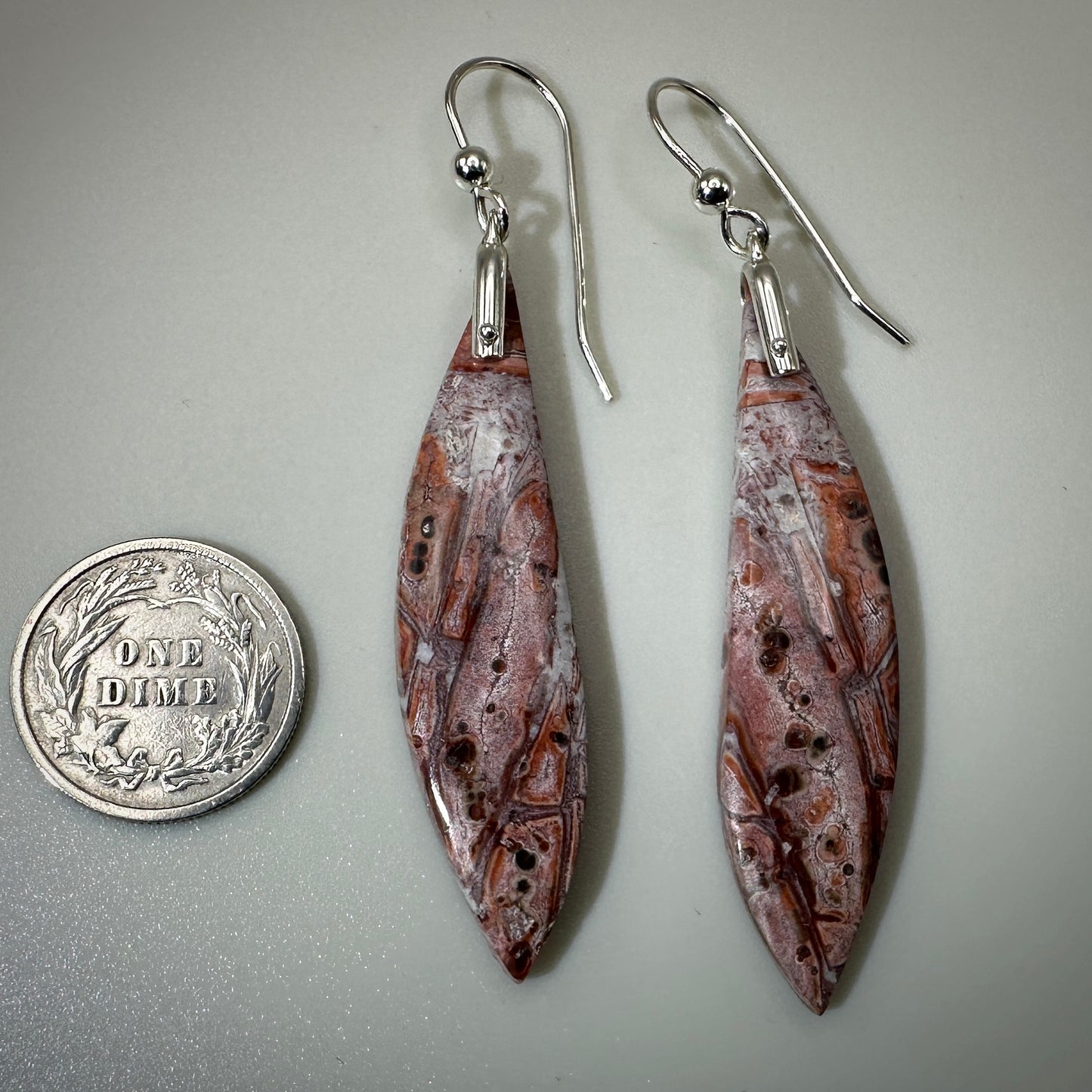 Leopard Skin Jasper Sterling Silver Earrings