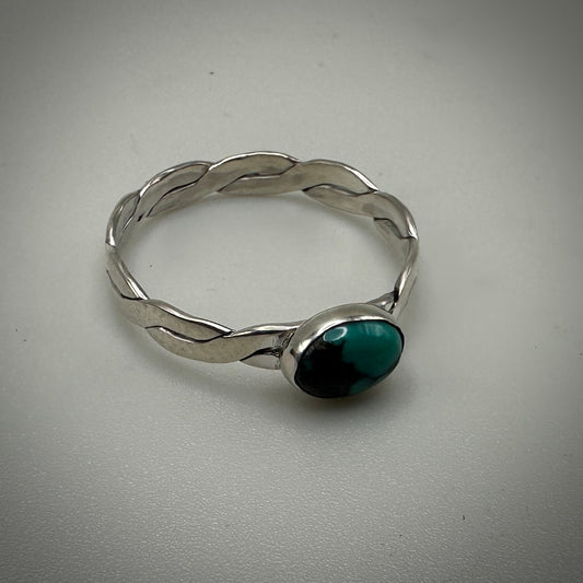 Hubeu Turquoise in Sterling Silver size 8 band