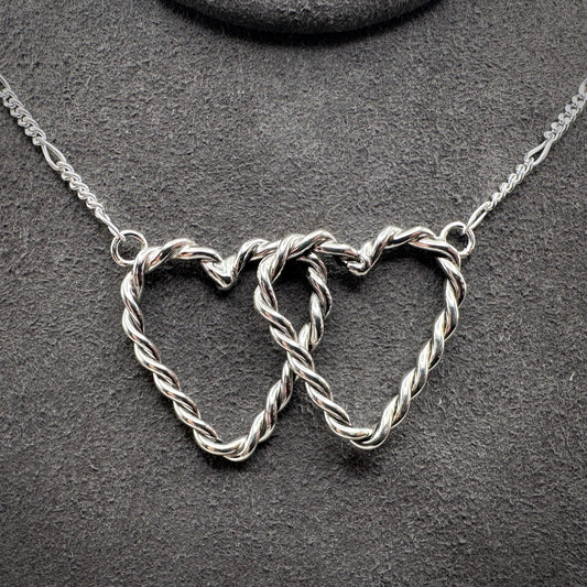 Double Heart Sterling Necklace
