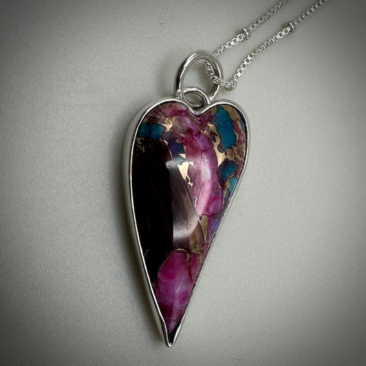 Purple Dahlia Sterling Silver Necklace