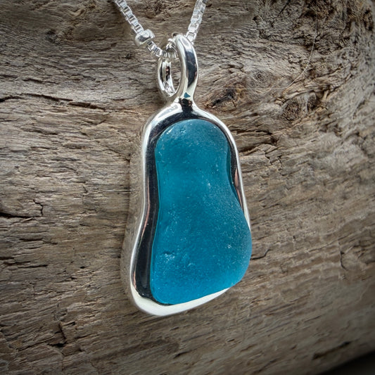 Sea glass Sterling Silver necklace