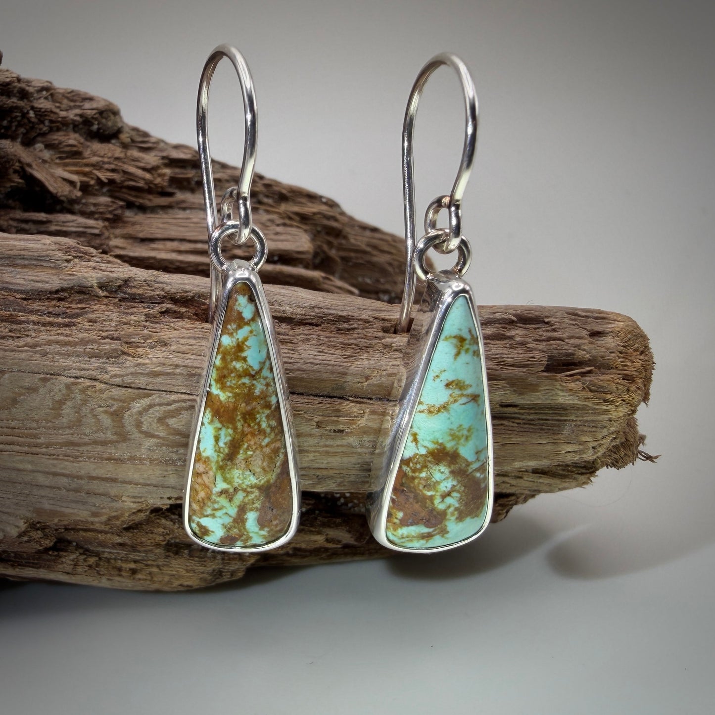 Number 8 Mine (NV) Turquoise Sterling Silver Earrings