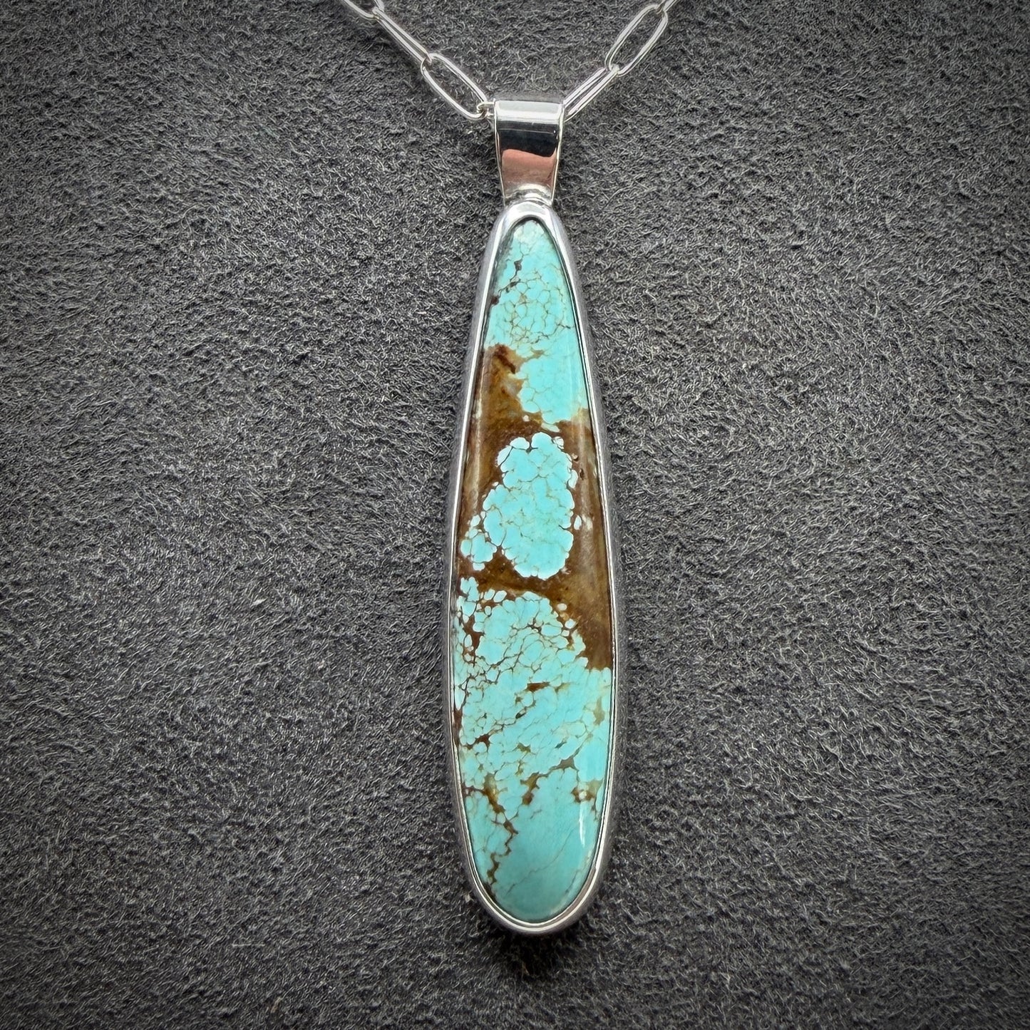 Number 8 Mine Turquoise Sterling Silver Necklace