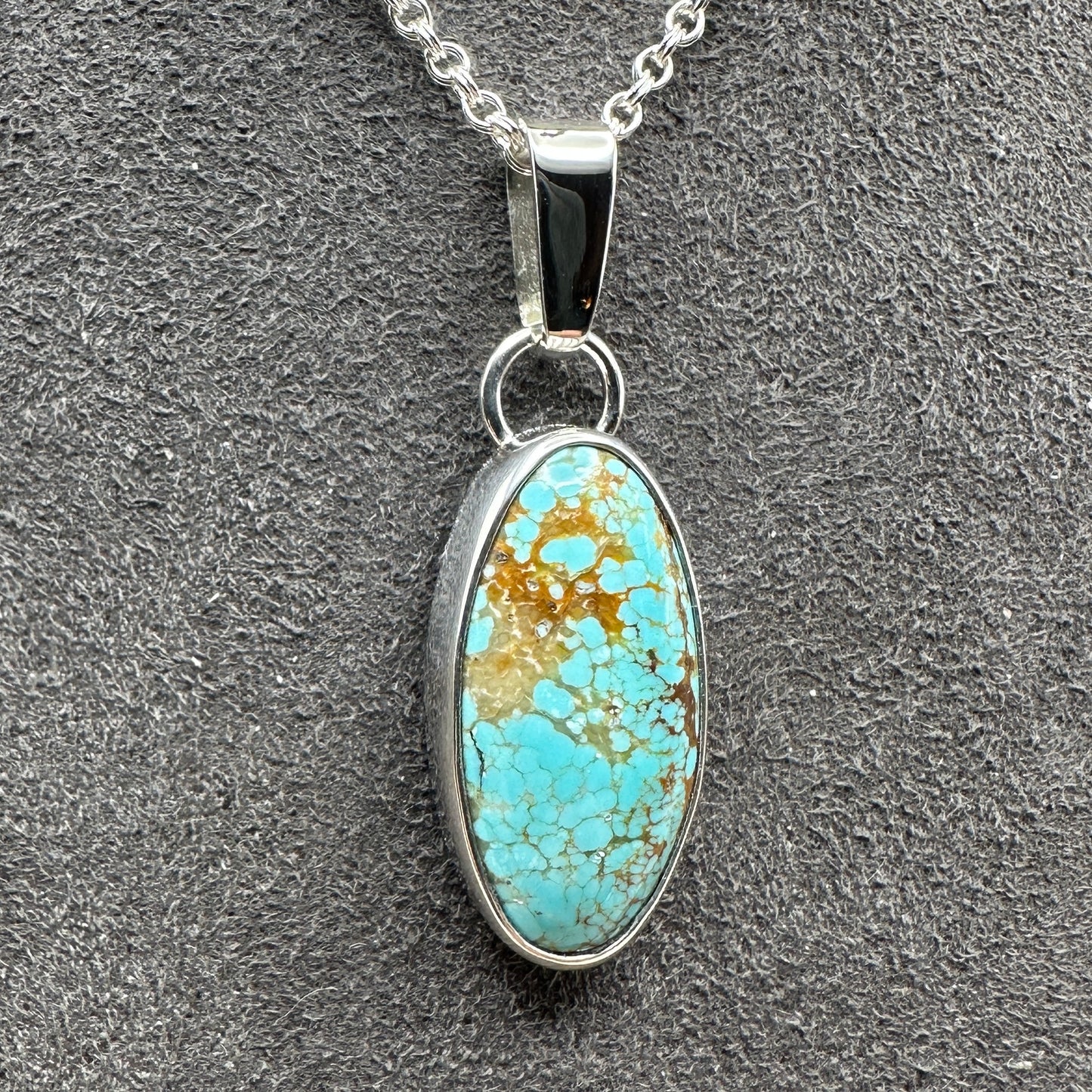 Number 8 Mine Turquoise Sterling Silver Necklace