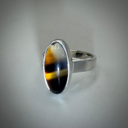 Montana Agate Sterling Silver Ring size 6.5 band