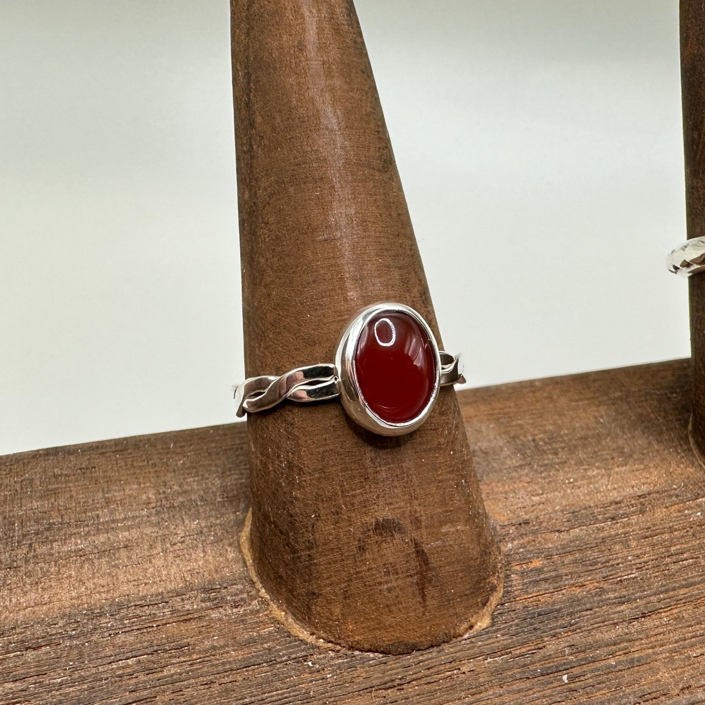 Carnelian Sterling Silver Ring size 10 Band