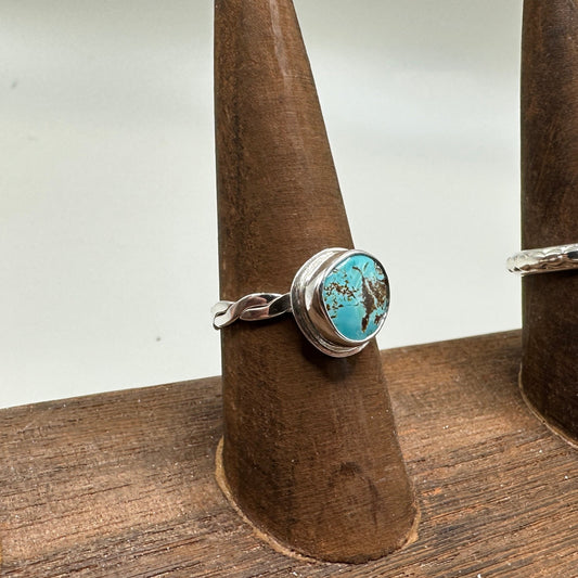 Royston Turquoise in Sterling Silver size 8 band