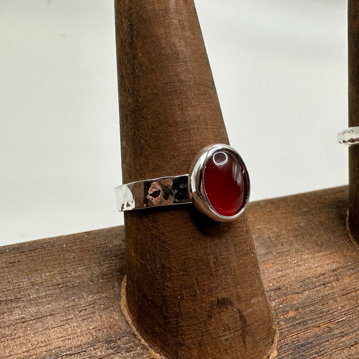 Carnelian Sterling Silver Ring size 9 Band