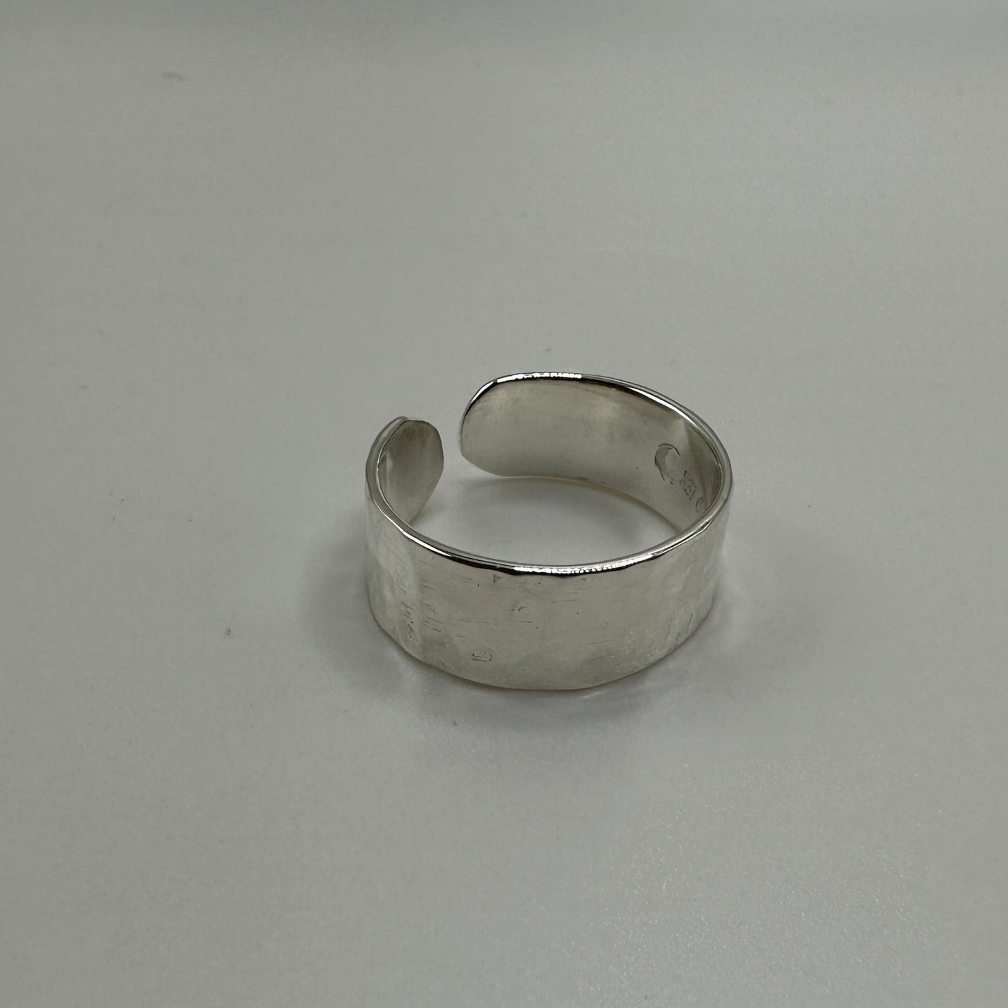 Hammered Sterling Silver Band, Size 11 (adjustable)