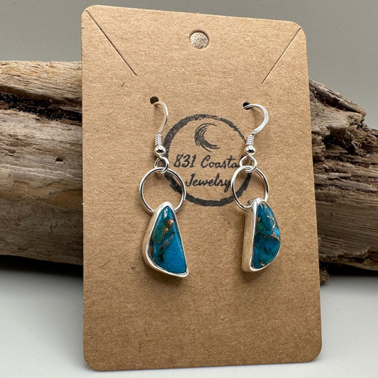 Blue Mohave Turquoise Sterling Silver Earrings