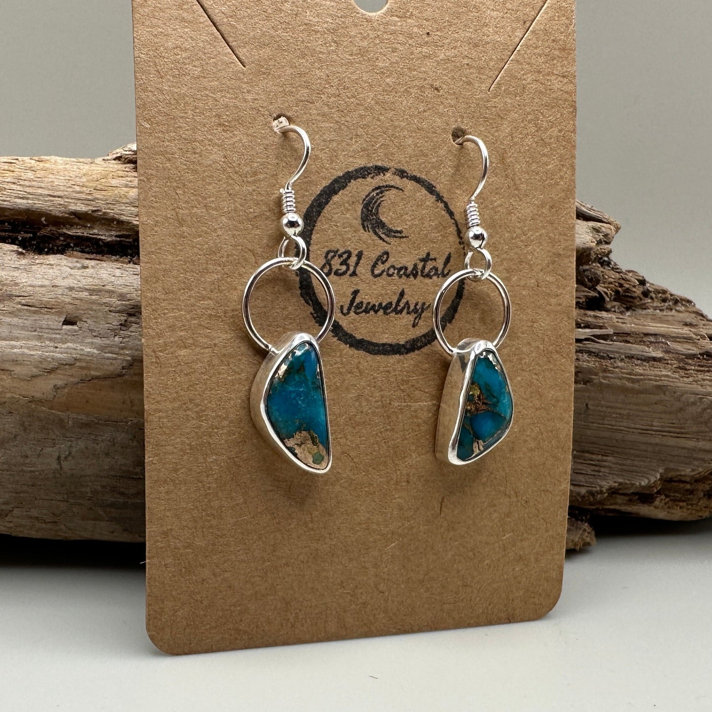 Blue Mohave Turquoise Sterling Silver Earrings