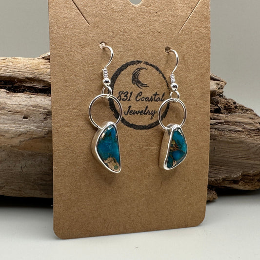 Blue Mohave Turquoise Sterling Silver Earrings