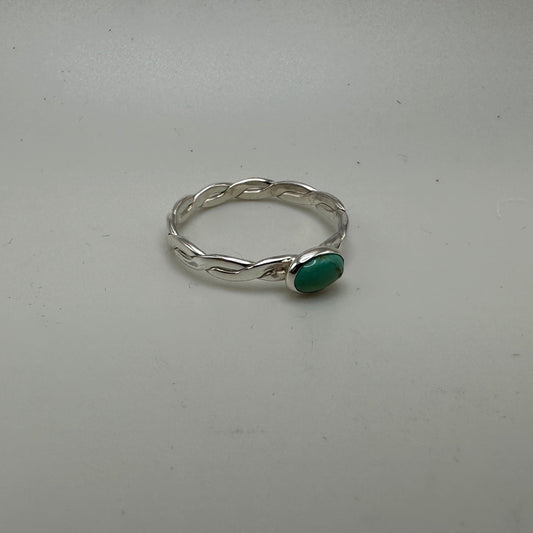 Hubei Turquoise Sterling Silver Ring, Size 9