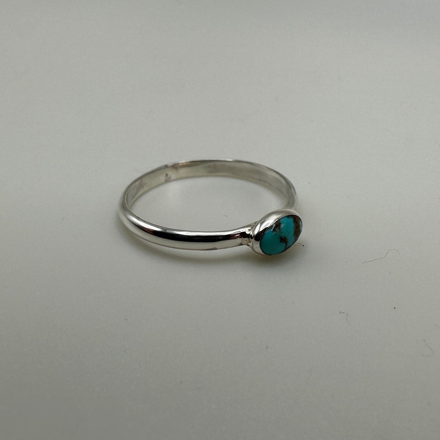 Hubei Turquoise Sterling Silver Ring, Size 6