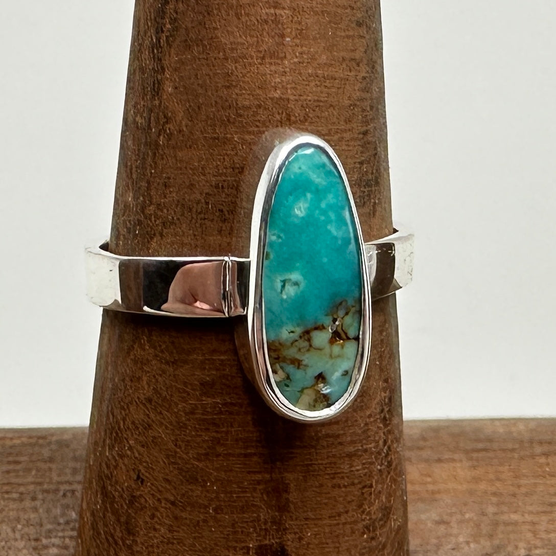 Kingman Turquoise Sterling Silver Ring, Size 6