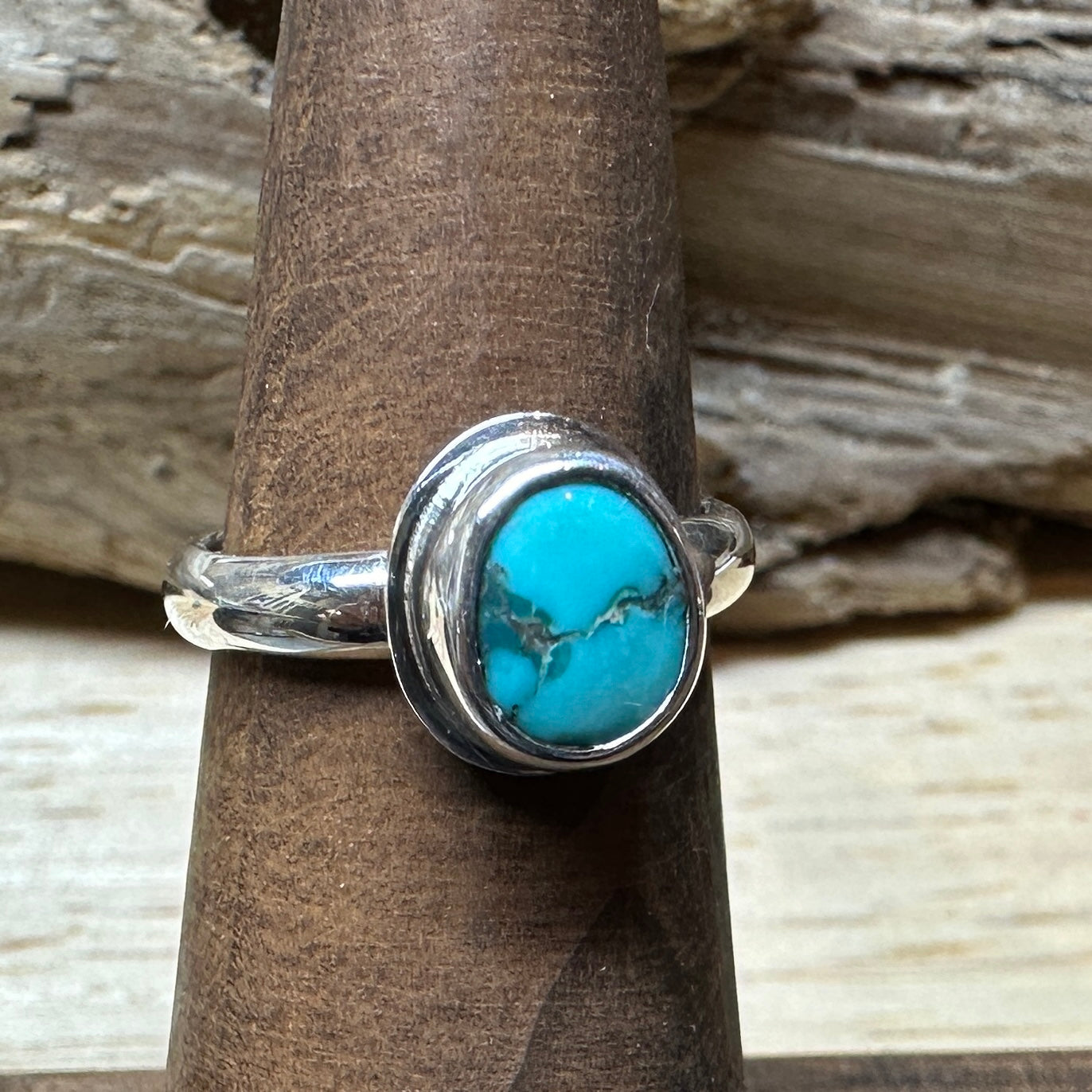 Royston Turquoise in Sterling Silver size 5 band