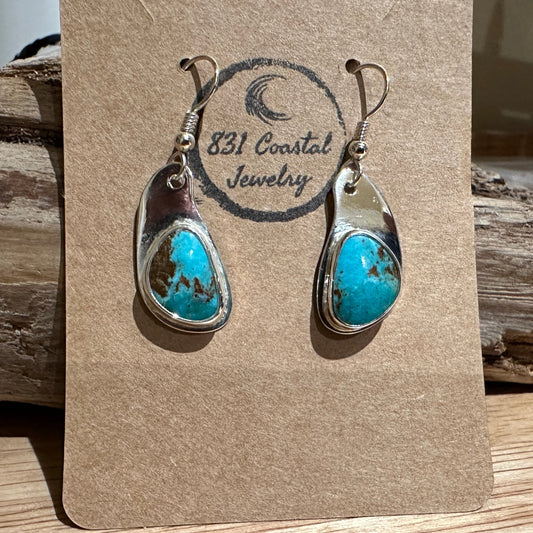 Kingman Turquoise Sterling Silver Earrings