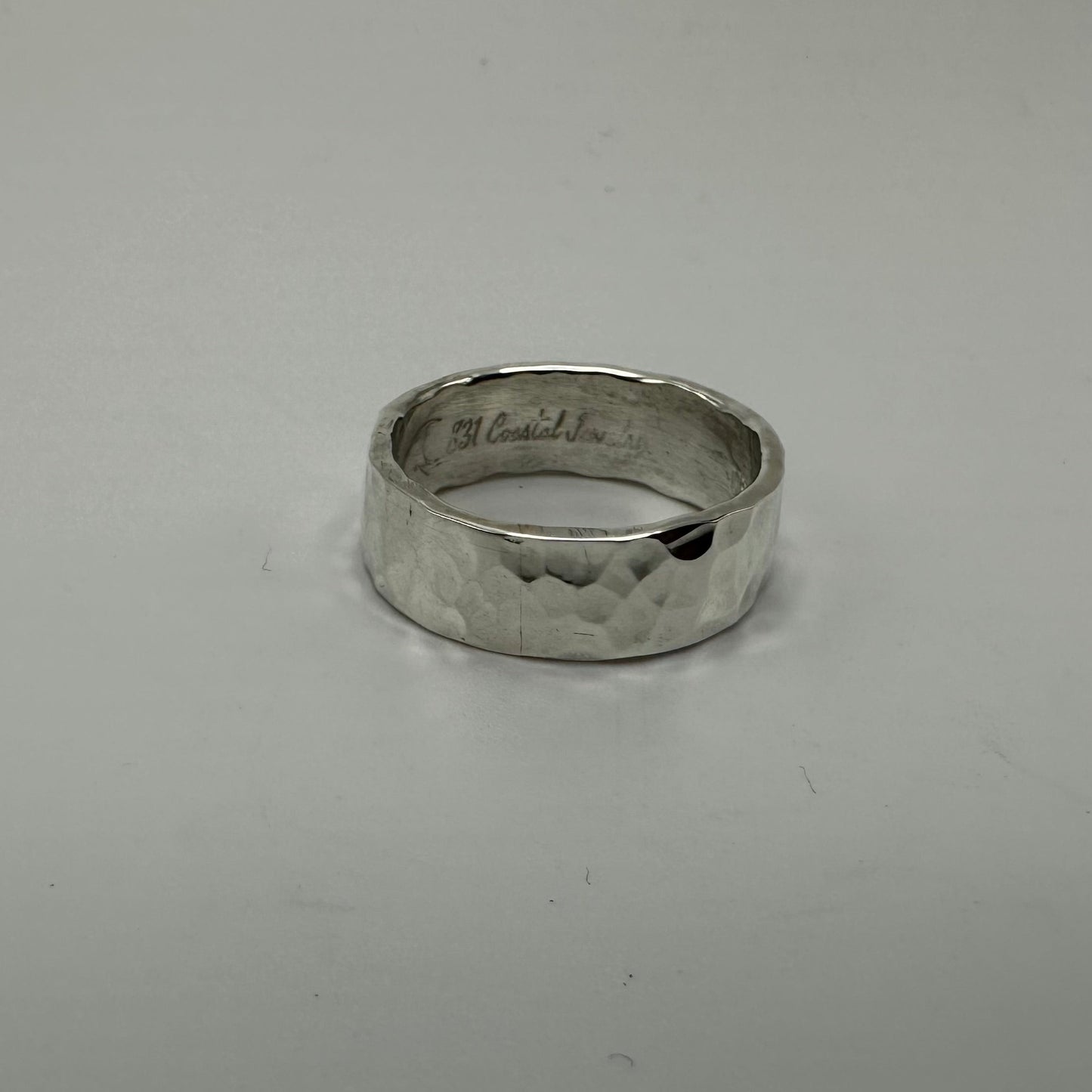 Hammered Sterling Silver Band, Size 7